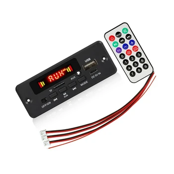 Плата MP3-декодера DC 12V Bluetooth автомобильный MP3-плеер USB-модуль записи FM AUX Радио для динамика 19