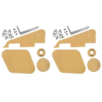 2 комплекта желтых накладок для переключателей с полостью звукоснимателя, Крепежные винты, подходящие для комплекта в стиле гитары Les Paul