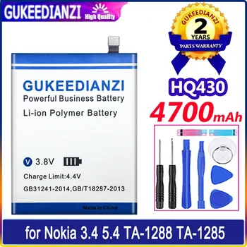 Аккумулятор GUKEEDIANZI HQ430 4700mAh для Nokia 3.4 5.4 TA-1288 TA-1285 TA-1283 TA-1333 TA-1340 TA-1337 TA-1328 Batteria 10