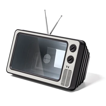 1 ШТ, ретро Старый телевизор, увеличитель экрана телефона, Серый пластик, универсальный светильник, 12-дюймовый увеличитель для киноэкрана, подставка для HD-проектора 21