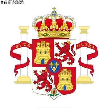 Tri Mishki WCS844 13x13,8 см Меньший Королевский герб Испании наклейка на автомобиль красочные наклейки Аксессуары для мотоциклов Наклейки 18
