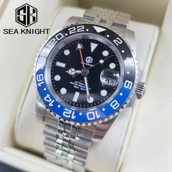 Sea knight GMT Steel Diver Автоматические часы мужские 40 мм сапфировое стекло 100 м Водонепроницаемые Японские Механические часы для дайвинга NH34 7