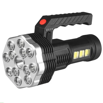 13 * Светодиодный портативный ручной фонарик с боковой подсветкой COB, перезаряжаемый от USB, водонепроницаемый многофункциональный фонарик для кемпинга на открытом воздухе 7
