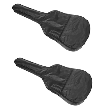 2X Сумка для акустической гитары, сумка для гитары с петлей для задней подвески для 41-дюймовой акустической гитары, электрогитары, баса, классической гитары 10