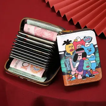 Кошелек с принтом из искусственной кожи, повседневный кошелек для монет, Аниме-кошелек на молнии, Мультяшная сумка для банковских карт, держатель для карт, Дорожная сумка
