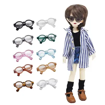 Многоцветные кукольные мини-очки, прекрасный аксессуар для миниатюрной пластиковой куклы, очки в круглой оправе, детская игрушка 3