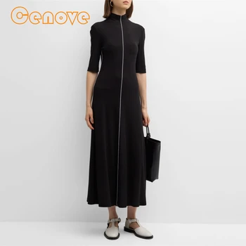 Выпускное платье Cenove с круглым вырезом чайной длины и короткими рукавами Вечернее Летнее платье для Женщин2023 22