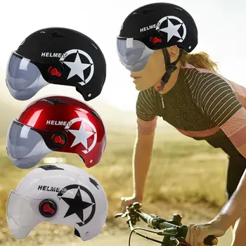 Мотоциклетные шлемы Мотоциклетные шлемы на половину лица с солнцезащитным козырьком Легкие Мотоциклетные Уличные велосипедные скутеры Шлемы для взрослых 7