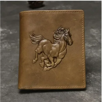 кошелек мужской кожаный бумажник мужской ретро кожаный бумажник кошелек из воловьей кожи со слоем лошадиной головы мужской кошелек