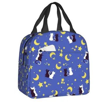 Moon Anime Girl Sailors, изолированная сумка для ланча для женщин и мужчин, Герметичный термоохладитель, сумка для ланча, Походная коробка для еды Bento Box