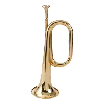 Музыкальный инструмент BB Bugle из желтой латуни Кавалерийская труба для оркестровых вечеринок Музыкальные подарки Детский оркестр