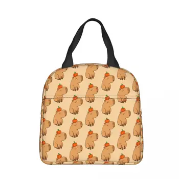 С сумкой для ланча с тыквенной изоляцией, женская детская сумка-холодильник Capybara, Термосумка для ланча со льдом, сумка-тоут 4