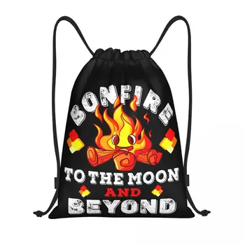 Bonfire Coin To The Moon And Beyond For Bonfire Crypto Backpack Humor Graphic Drawstring Backpack Сумки на шнурках, спортивная сумка Cute
