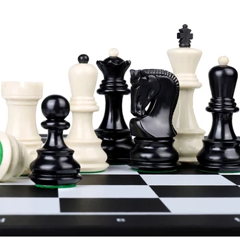 Роскошный шахматный набор Шахматные фигуры из высокополимерной смолы, игра в шахматы, складная шахматная доска, настольная игра Knight Staunton Chessmen 1
