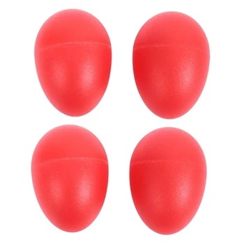 2 пары пластиковых ударных музыкальных шейкеров для яиц маракасы красного цвета 14