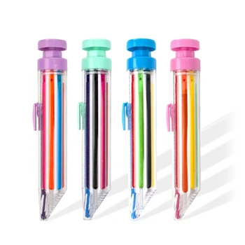 Многоцветная Выдвижная ручка для рисования Портативный Штабелируемый вращающийся карандаш 8-цветная нажимная ручка для рисования Сборная ручка для рисования 21
