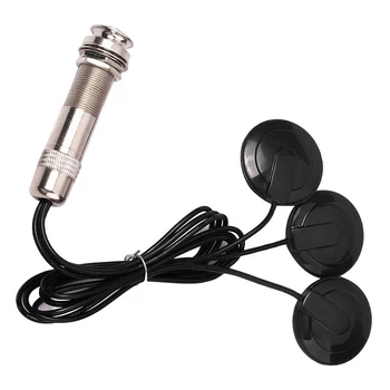 Гитарный звукосниматель, пьезоконтактный звукосниматель микрофона, система звукоснимания с 3 датчиками для акустического разъема 6,35 мм (черный) 18