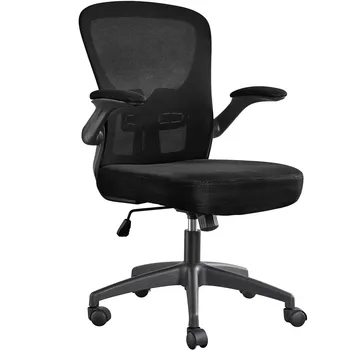 Офисное кресло SMILE MART с регулируемой средней спинкой и откидывающимися подлокотниками, черное 7