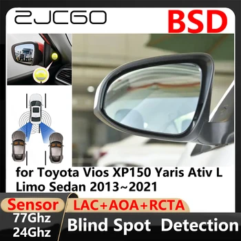 Предупреждение о Вождении при Парковке с помощью Системы Обнаружения Слепых зон BSD для Toyota Vios XP150 Yaris Ativ L Limo Sedan 2013 ~ 2021 6