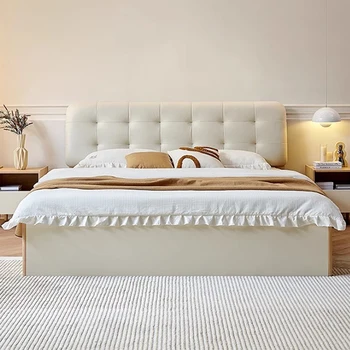 Гламурные каркасы кроватей в скандинавском стиле, Современный Белый Каркас для кровати с двумя односпальными кроватями, Роскошный Дизайн каркаса для хранения мебели для дома Camas De Casal 19