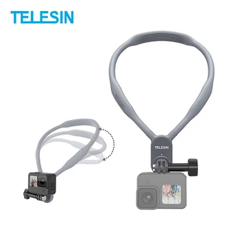 Силиконовое Крепление Для Шеи TELESIN Quick Release Магнитное Основание для GoPro Hero12 11 10 9 8 7 6 5 Аксессуары Для Экшн-Камеры DJI Osmo 20