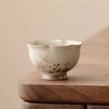 Китайский стиль, новая мода, дерево, серый бутон маленькой маргаритки, керамическая мастер-чашка, одинарная чашка, домашний чайный набор кунг-фу, товары 3