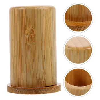 Симпатичный бамбуковый деревянный держатель для зубочисток, резьба по дереву, коробка для зубочисток, Переносной ящик для хранения для организации домашней кухни 1