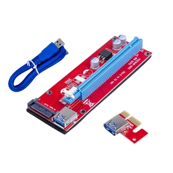 Ver007s PCI-E Riser От 1X до 16X USB PCI Express Riser Карта-адаптер с питанием 60 см Удлинитель USB 3.0 Для Биткойнов (Красный) 15