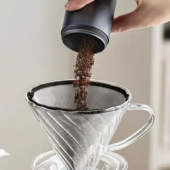 Мелкоячеистый Многоразовый кофейный фильтр для переливания, Безбумажный Прочный кофейный фильтр для капельниц, V-образный конусный фильтр из нержавеющей стали, кемпинг 4