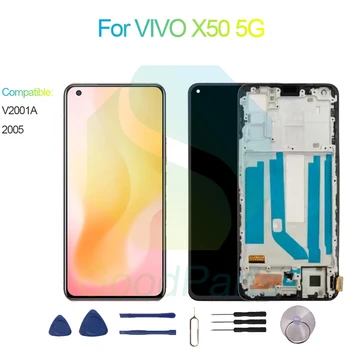 Для VIVO X50 5G Замена экрана дисплея 2376 *1080 V2001A, 2005 Для VIVO X50 5G сенсорный ЖК-дигитайзер 12