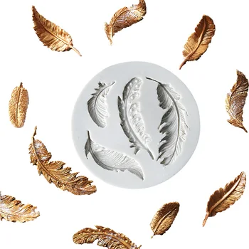 Виды 1 шт. Пуговицы из перьев и сахара Силиконовая форма для помадки Инструменты для украшения торта Форма для ожерелья из шоколадно-сахарной смолы M2759 9