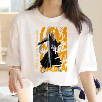 Женская футболка Bleach с аниме, летний топ для девочек, одежда графического дизайнера harajuku 7