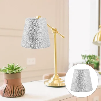Абажур из 2 предметов, практичная маленькая тканевая лампа в цветочек для спальни, железный светильник для домашнего стола