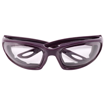 Очки для измельчения лука без слез, защитные очки для глаз, кухонный гаджет, инструмент фиолетового цвета 18