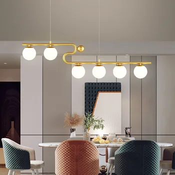 Современные волшебные бобы Royal, белый стеклянный шар, потолочный подвесной светильник для обеденного стола, гостиной, Нового кухонного подвесного светильника