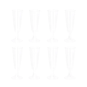 24шт Одноразовый бокал для шампанского Пластиковый Тестовый бокал Бокал для шампанского Бокал для коктейля 4,7 унции (150 мл) 4