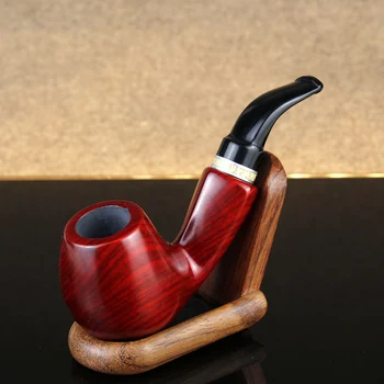 Креативная красная Курительная трубка с фильтром 9 мм, Трубка из красного сандалового дерева, Аксессуар для курения Табака ручной работы 8