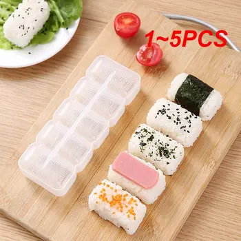 1 ~ 5ШТ Портативная пластиковая форма для суши Производитель рисовых шариков Производитель 5 рулонов Антипригарный пресс Bento Ручное оборудование для суши 21