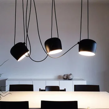 Современный барабанный подвесной светильник, светодиодный потолочный светильник, промышленные подвесные светильники-пауки для кухни ресторана, светильники в скандинавском стиле Лофт 11