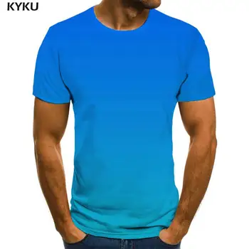 Мужская футболка с градиентом KYKU, яркая футболка с принтом, забавные футболки, забавная одежда из аниме, мужская одежда, топы в стиле хип-хоп 4