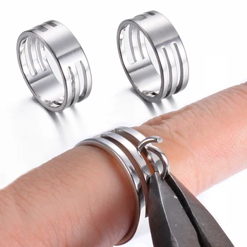 Кольца для пальцев с инструментами для открывания и закрывания прыжковых колец Водонепроницаемые кольца из нержавеющей стали для самостоятельного изготовления ювелирных изделий
