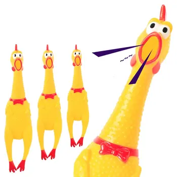 Кричащий цыпленок, Желтая резиновая игрушка-пищащий цыпленок, Новинка, прочный резиновый цыпленок, идеальный подарок для детей и собак, быстрая доставка. 7