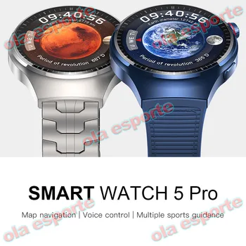 Умные часы с NFC для мужчин и женщин, вызов по Bluetooth, новые умные часы Compass Smart Watch 5 Pro, водонепроницаемые часы Smart Island для Huawei Xiaomi Pk GT3 Pro