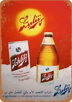 Металлическая Вывеска - Безалкогольное Арабское Пиво Schlitz - Винтажный Вид 13