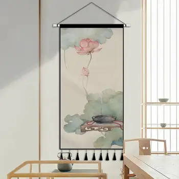 1 шт. Подвесная картина из ткани Дзен в китайском стиле для украшения стен домашней гостиной с изысканным рисунком Журавля Элегантный Гобелен 5