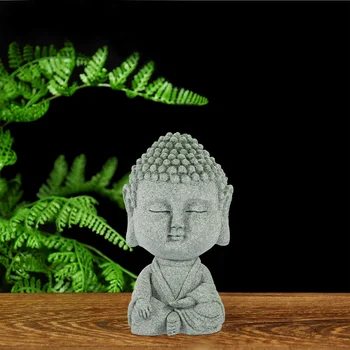 Китайская статуя Будды, украшения для дома, статуэтка из песчаника для рабочего стола Zen в помещении 9