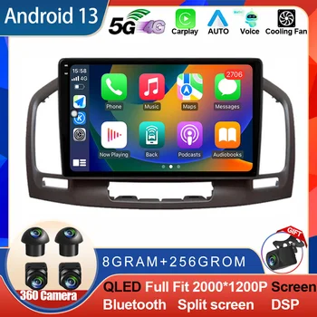Android 13 для Buick Regal 2009-2013 Opel Insignia 1 2008-2013 Автомобильный аудио-радио мультимедийный плеер 2 Din WIFI 4G DVD динамики QLED 18