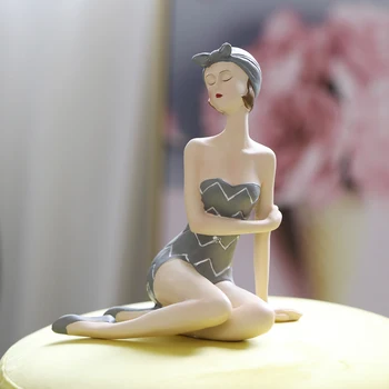 Скандинавский творческий портрет из смолы женщина гостиная крыльцо украшение дома фигурки статуэтки офисный стол украшения ремесла подарки 5