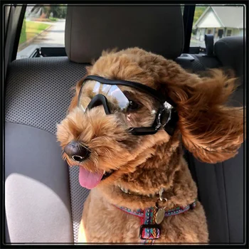 Регулируемые очки для домашних собак, Солнцезащитные очки с защитой от ультрафиолета, Защита глаз, Водонепроницаемые ветрозащитные солнцезащитные очки, Принадлежности для домашних собак 10