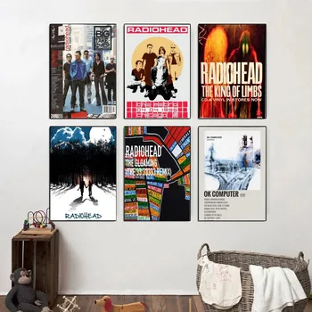 Музыкальные плакаты рок-группы Radiohead, Крафт-бумага, Винтажный плакат, Настенная живопись, исследование эстетического искусства, наклейки на стену небольшого размера 3